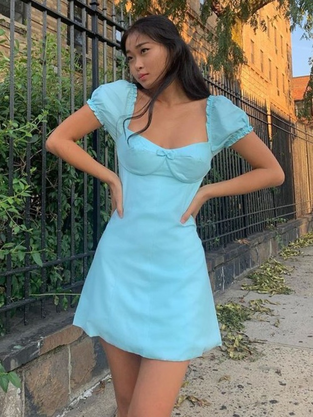 With Jean Coupe Dress in Clear Water